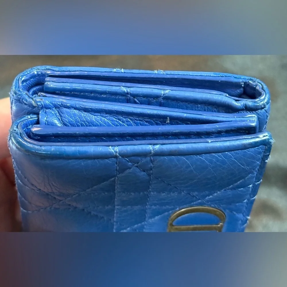 Christian Dior Caro blue wallet